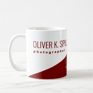 Taza De Café Profesión (fotógrafo) mitad-rojo mitad-blanco