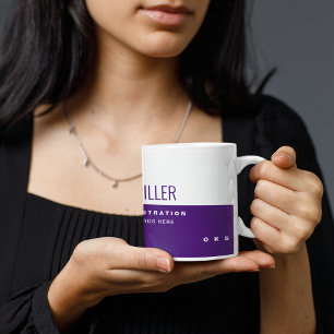 Taza De Café Profesional Medio Morado Medio Blanco Moderno