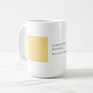 Taza De Café Profesional minimalista moderno amarillo blanco