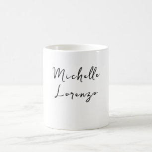 Taza De Café Profesional Moderno Simple Nombre sencillo Blanco 