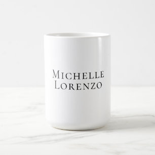 Taza De Café Profesional Moderno Simple Plano Nombre Negro Blan