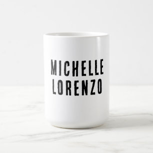 Taza De Café Profesional Moderno Simple Plano Nombre Negro Blan