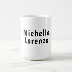 Taza De Café Profesional Moderno Simple Plano Nombre Negro Blan