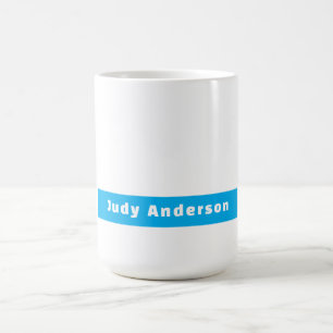 Taza De Café Profesional Sencillo Moderno Elegante Nombre Azul