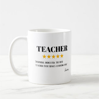 Taza De Café Profesor 5 Star Review | Increíble regalo de profe