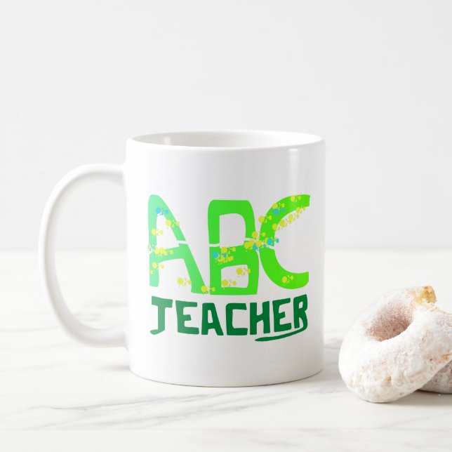 Taza De Café Profesor ABC personalizado (Con donut)