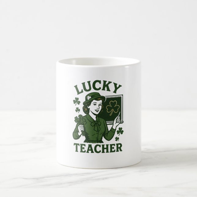 Taza De Café Profesor Afortunado – De St. Patrick’s Day Retro V (Centro)