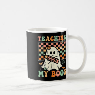 Taza De Café Profesor Cute Ghost Groovy Teacher Halloween Teach