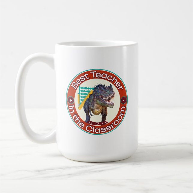 Taza De Café Profesor de Álgebra Dinosaurio Divertido (Izquierda)