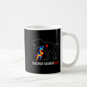 Taza De Café Profesor de autismo Dinosaurio Teachersaurus Rex A