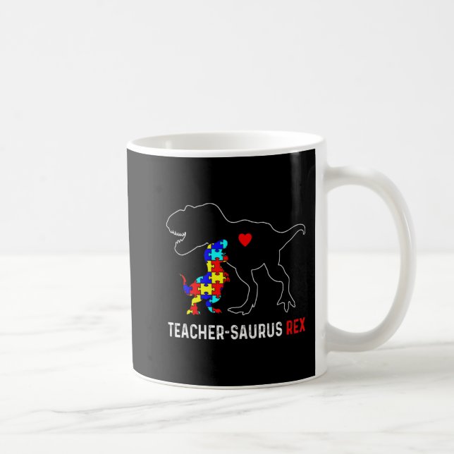 Taza De Café Profesor de autismo Dinosaurio Teachersaurus Rex A (Derecha)