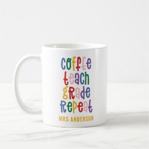 Taza De Café Profesor de café, enseñanza, grado, tipografía rep