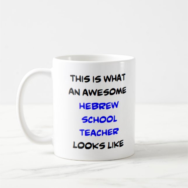 Taza De Café profesor de escuela hebrea, impresionante (Izquierda)