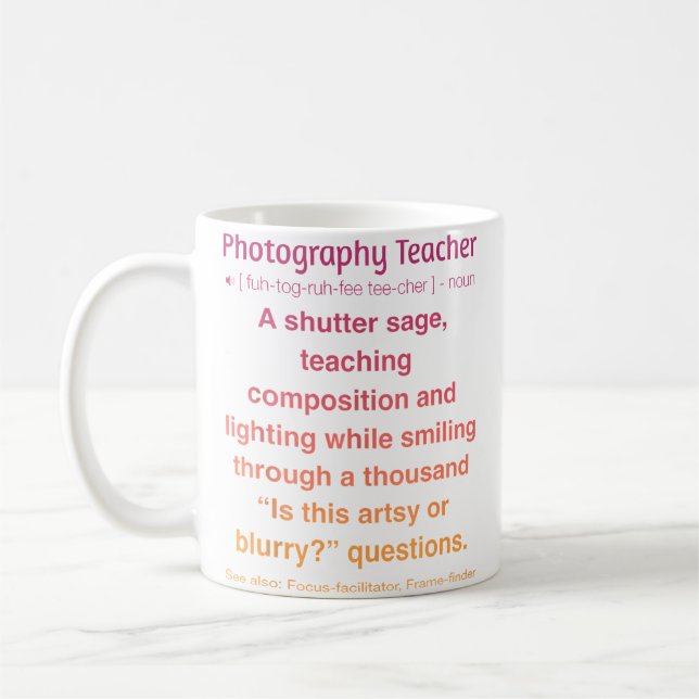 Taza De Café Profesor de Fotografía (Izquierda)