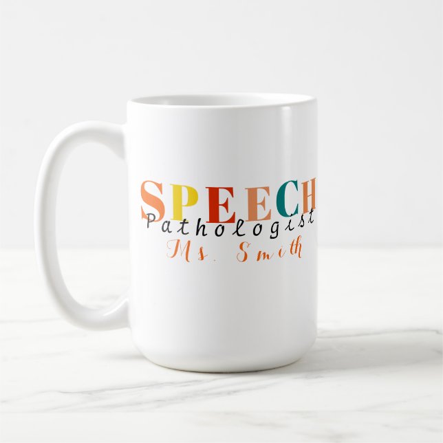 Taza De Café Profesor de habla multicolor patólogo (Izquierda)