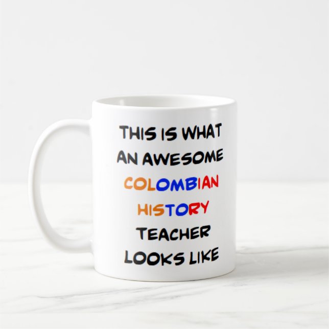Taza De Café profesor de historia colombiana, impresionante Mug (Izquierda)