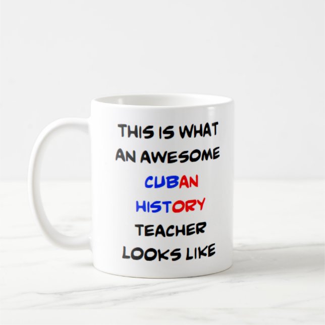 Taza De Café profesor de historia cubano, impresionante Mug (Izquierda)