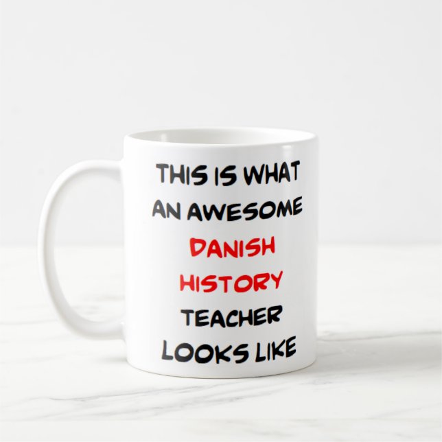 Taza De Café profesor de historia danesa, impresionante (Izquierda)