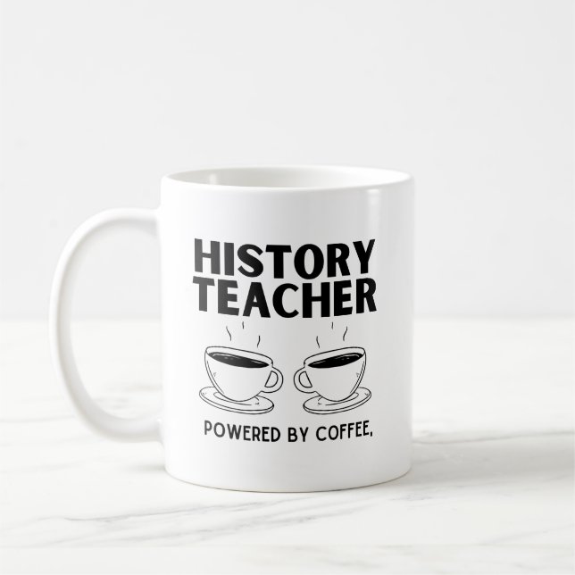 Taza De Café profesor de historia divertida con café (Izquierda)
