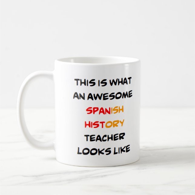 Taza De Café profesor de historia español, impresionante (Izquierda)