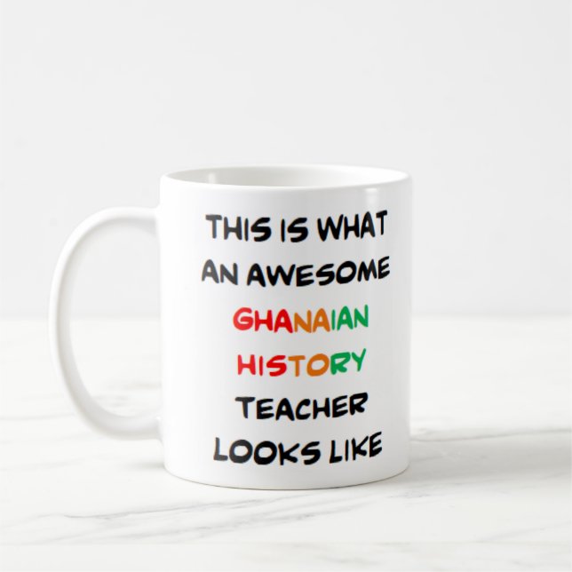 Taza De Café profesor de historia ghanés, impresionante Mug (Izquierda)
