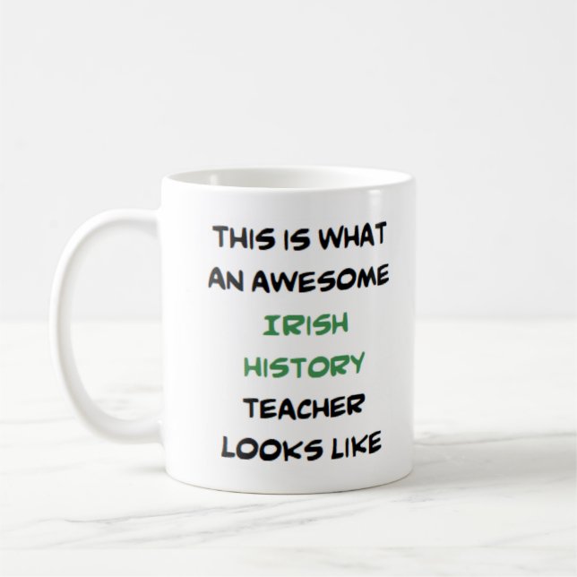 Taza De Café profesor de historia irlandesa, impresionante (Izquierda)