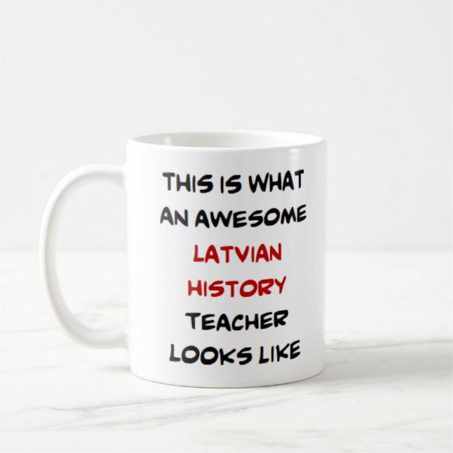 Taza De Café profesor de historia letón, impresionante Mug (Izquierda)