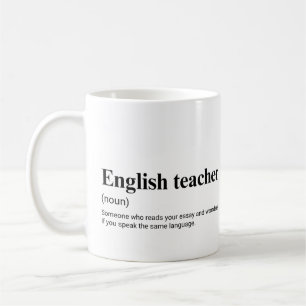 Taza De Café Profesor de inglés divertido definición de enseñan