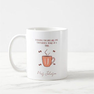 Taza De Café Profesor de inglés que construye vocabulario