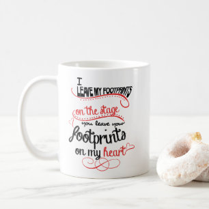 Taza De Café Profesor de la danza - huellas en el corazón