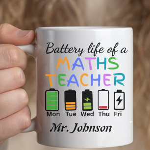 Taza De Café Profesor de Matemáticas Divertido Duración de la B