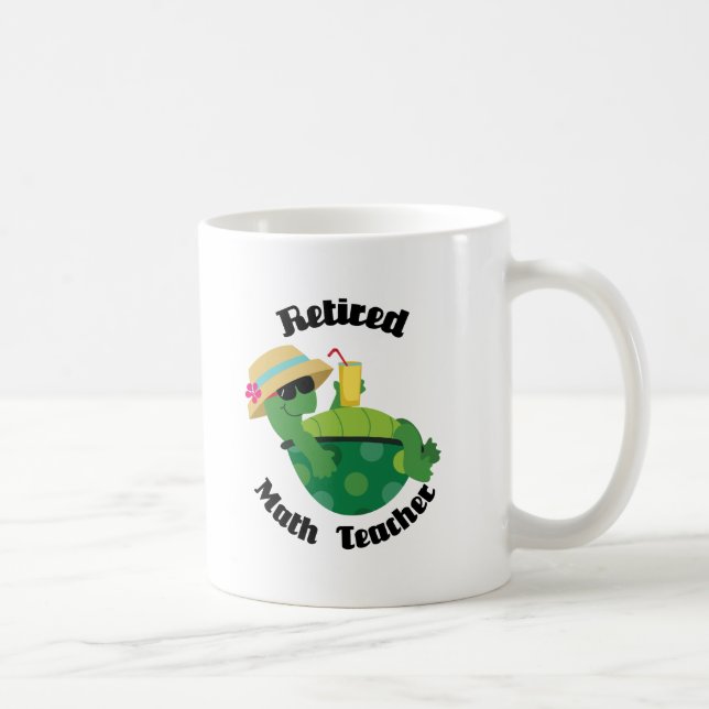 Taza De Café Profesor de matemáticas jubilado (tortuga) (Derecha)