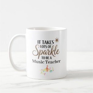 Taza De Café Profesor de Música Personalizado con Brillo