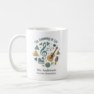 Taza De Café Profesor de Música Personalizado La Armonía de la