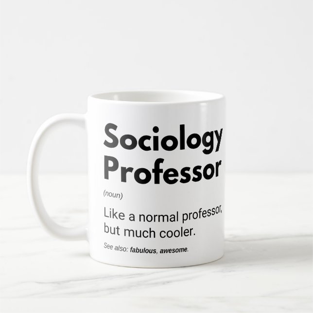 Taza De Café Profesor de sociología Definición divertida (Izquierda)
