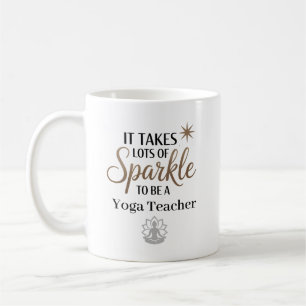Taza De Café Profesor de Yoga Sparkle Personalizado