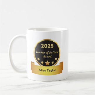 Taza De Café Profesor del año 2025 - Premio personalizado Mug