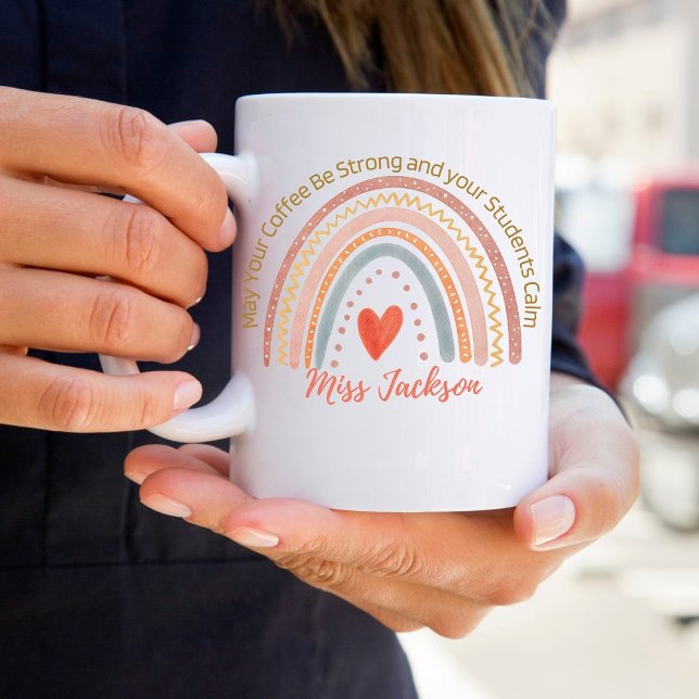 Taza De Café Profesor divertido y personalizado cita al arcoiri (Subido por el creador)