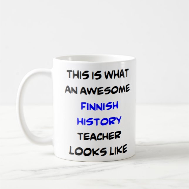 Taza De Café profesor finlandés de historia, impresionante (Izquierda)