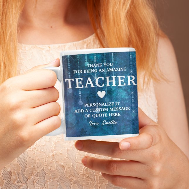 Taza De Café Profesor Gracias a tu sincero mensaje personalizad (Teacher Thank You Heartfelt Message Personalized Coffee Mug
)