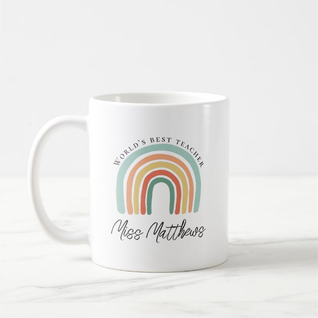 Taza De Café Profesor moderno de arcoiris gracias café regalo (Izquierda)