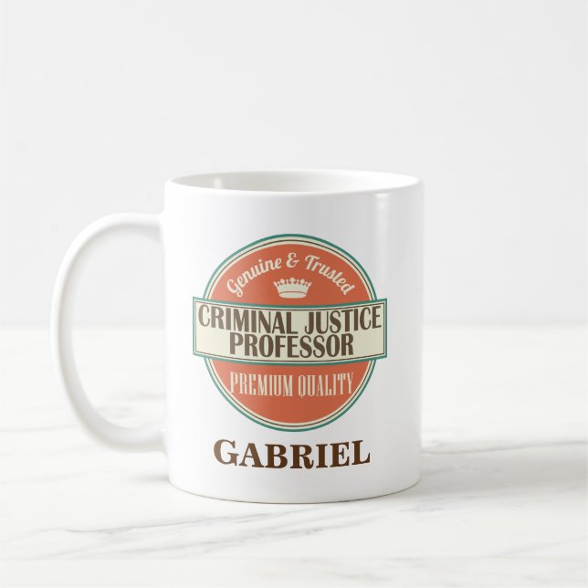 Taza De Café Profesor Mug Gift de la justicia penal (Izquierda)