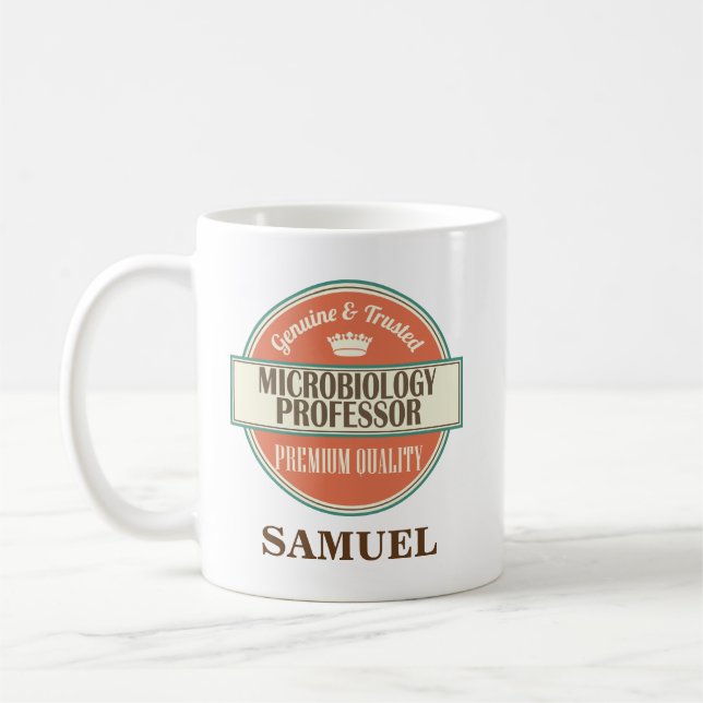 Taza De Café Profesor Personalized Mug Gift de la microbiología (Izquierda)