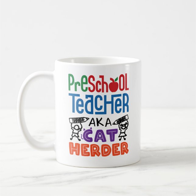 Taza De Café Profesor preescolar, alias Pastor de Gatos (Izquierda)