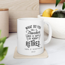 Taza De Café Profesor retirado Jefe de Personalizado de Jubilac