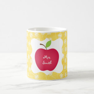 Taza De Café Profesor rojo de Apple del diente de león