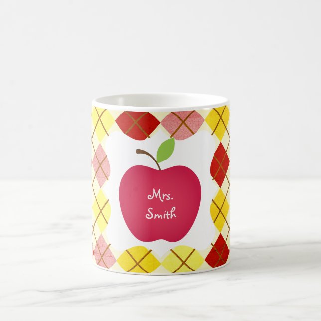 Taza De Café Profesor rojo de Argyle Apple (Centro)