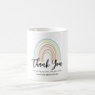 Taza De Café Profesora arcoíris acuarela pastel
