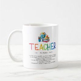 Taza De Café Profesora de acuarela moderna Arcoiris gracias