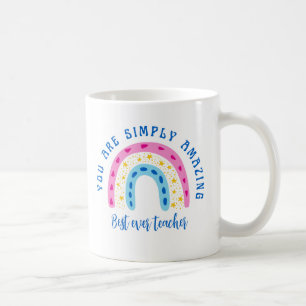 Taza De Café Profesora de arco iris acuático moderno gracias